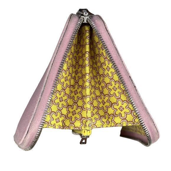 Hermès Silk-In Long Zip Wallet Rose Sakura Epsom Leather Yellow Silk - Picture 9 of 14